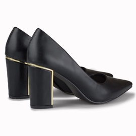 Elegante Pumps mit dekorativem Absatz schwarz 2