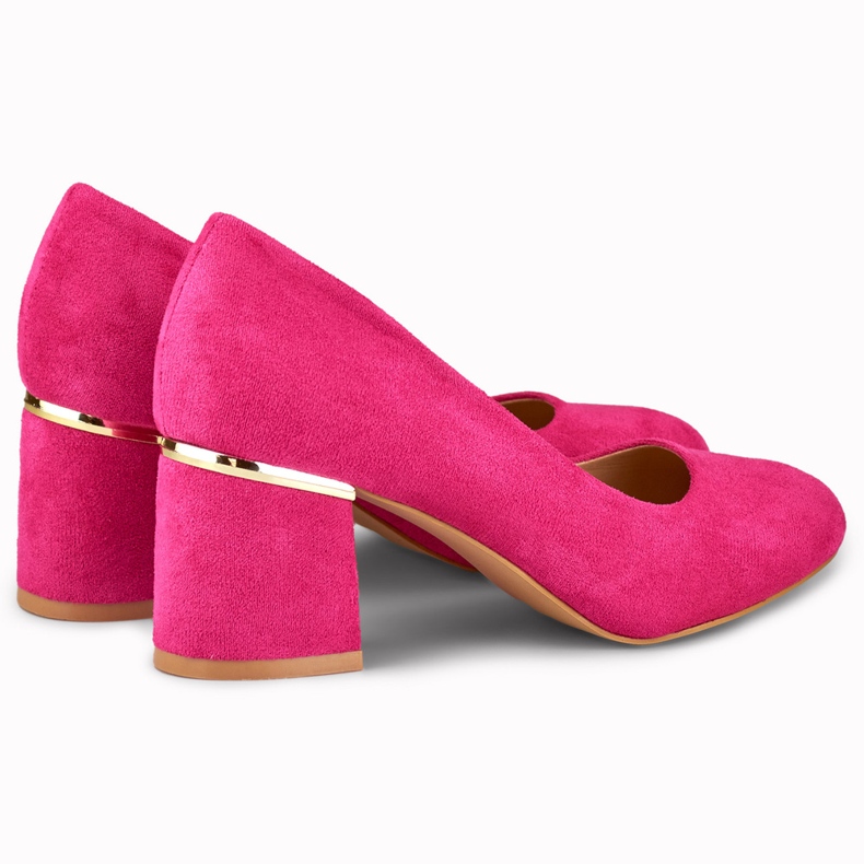 Fuchsiafarbene Pumps mit runder Spitze rosa 2