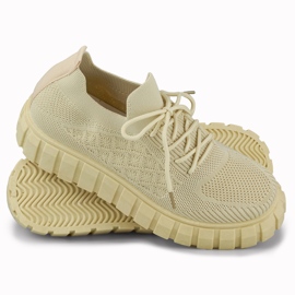Flexible beige Damen-Sportschuhe 2
