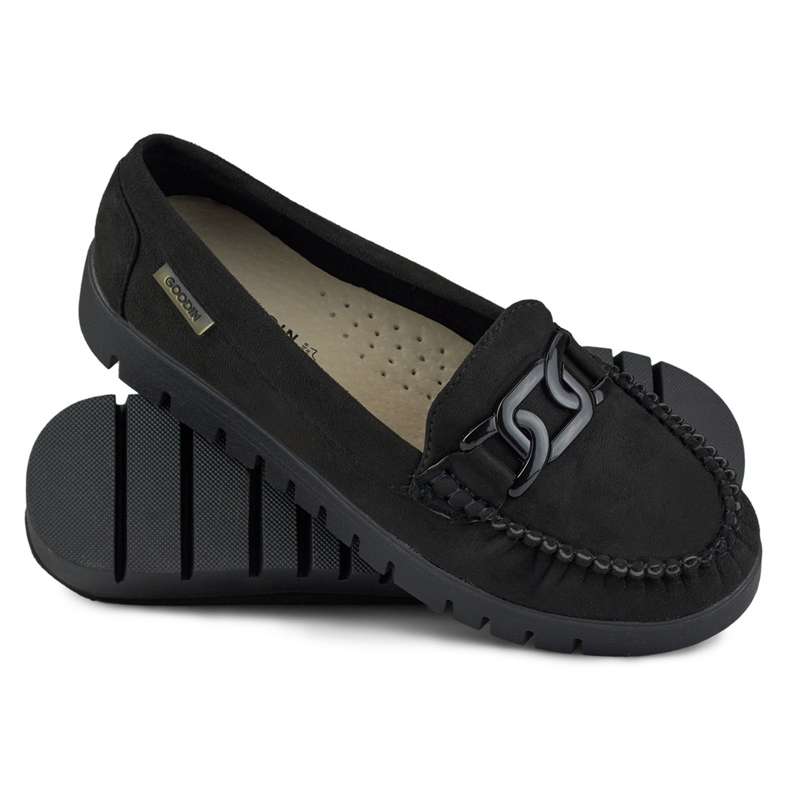 Schwarze Damen-Loafer mit bequemer Sohle 1