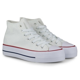 Weiße Damen-Sneaker oberhalb des Knöchels 1