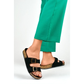 Schwarze Flip-Flops mit Korksohle 1