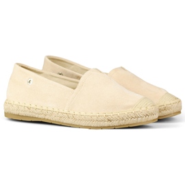 Beige Wildleder-Espadrilles für Damen 1