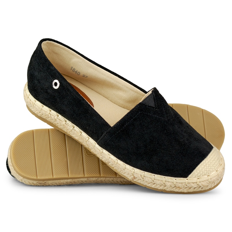 Schwarze Wildleder-Espadrilles für Damen 1