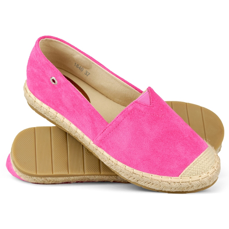 Damen-Espadrilles aus rosafarbenem Wildleder 1