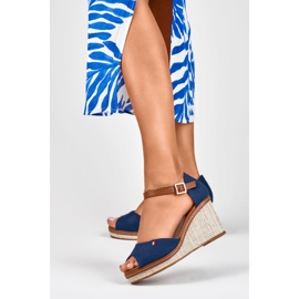 Marineblaue Keilsandalen für Damen von Tomm 2