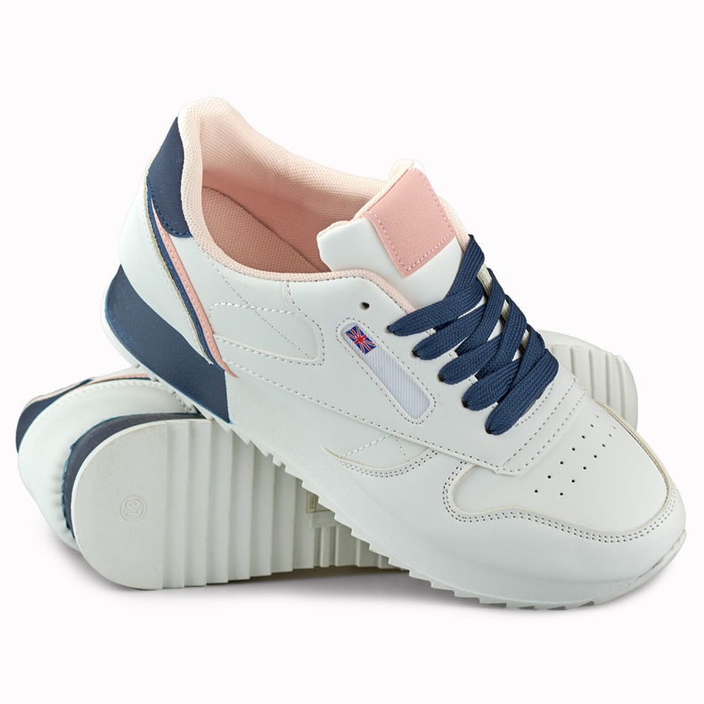 Klassische Sport-Sneaker für Damen in Weiß und Blau 1
