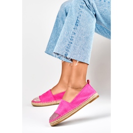 Rosa Espadrilles für Damen mit Paillettenspitze 1