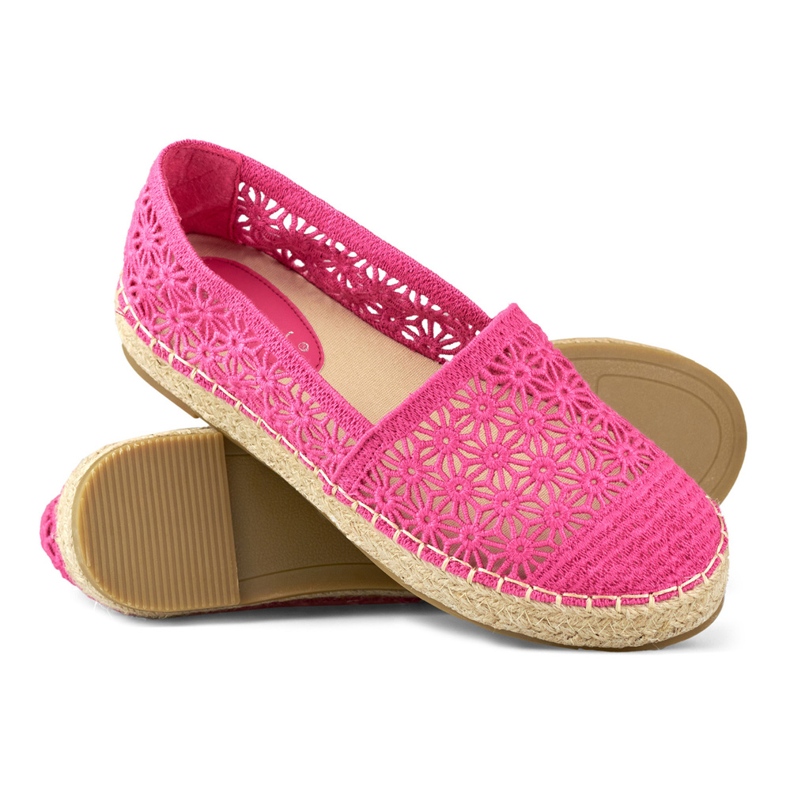 Damen-Espadrilles aus Spitze in Rosa 1