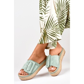 Damen-Espadrilles aus Wildleder in Türkis blau 1