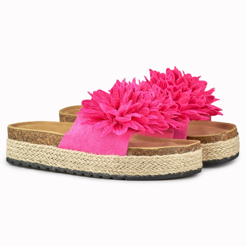 Fuchsiafarbene Espadrilles für Damen rosa 1