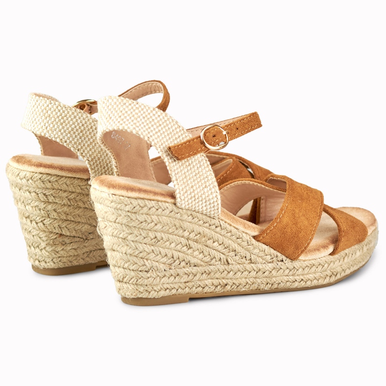 Damen-Espadrilles-Keilsandalen aus Wildleder braun 1