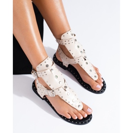 Beige Gladiator-Flip-Flops mit Jets von Shelovet 1