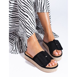 Espadrilles aus schwarzem Wildleder auf der Shelovet-Plattform 2