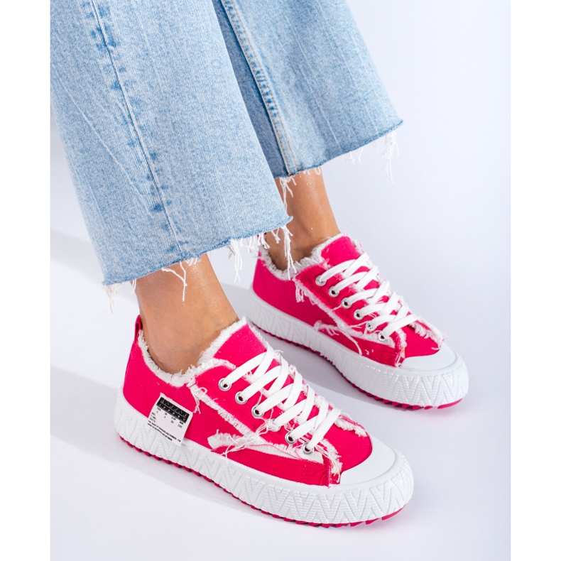 Fuchsiafarbene Plateau-Sneaker von Shelovet rosa 1