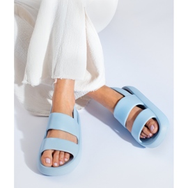 Blaue Shelovet-Gummisandalen für Damen 2