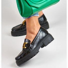 La.Fi Schwarze Slipper auf der Plattform 1