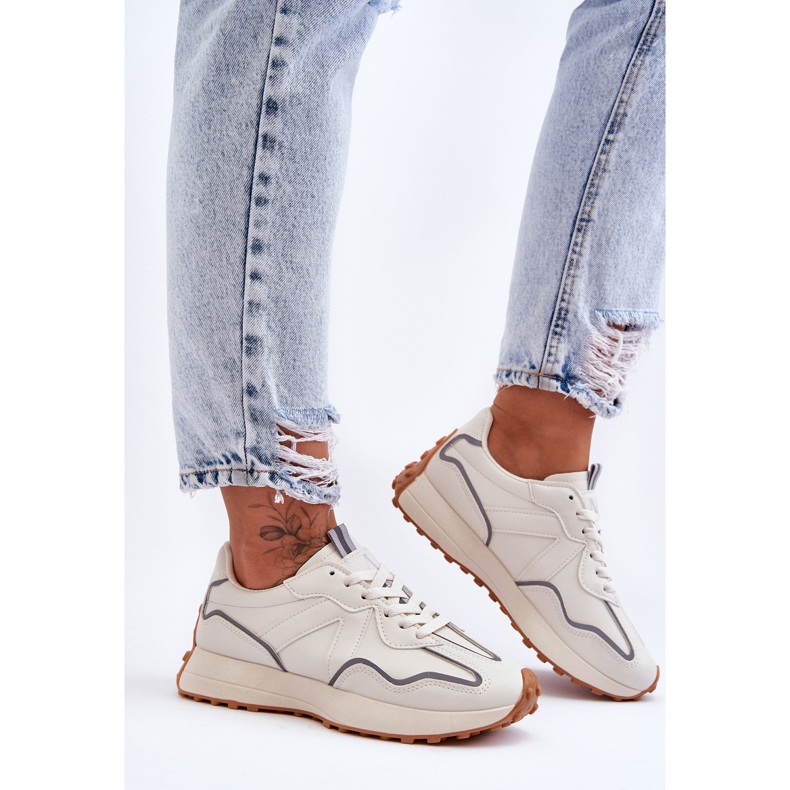 FJ1 Damen Sportschuhe Beige Faro weiß 2