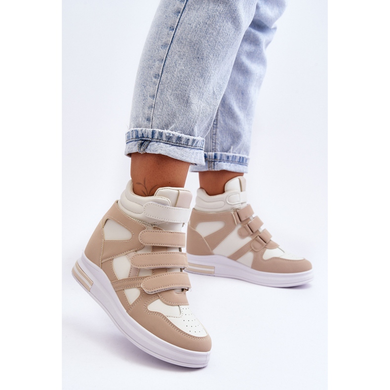 PE1 Damen-Sneaker mit verstecktem Keilabsatz in Beige von Inari 2