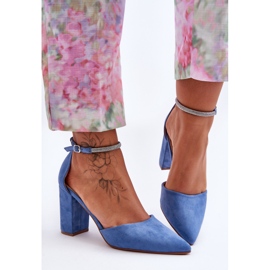 PS1 Diamantblaue Wildlederpumps mit Zirkonia 2