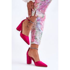 Wildlederpumps mit Zirkonia-Fuchsia-Diamant rosa 1