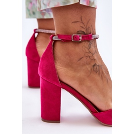 Wildlederpumps mit Zirkonia-Fuchsia-Diamant rosa 2