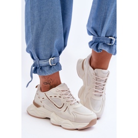 FG2 Damen Sportschuhe Sneakers Beige Feluci 1