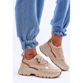 FG2 Beige Plattform-Sportschuh-Ikonen mit flachem Absatz 2