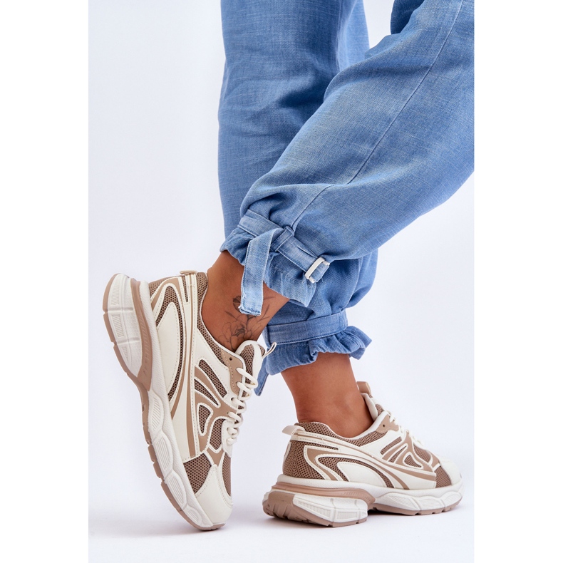 FG2 Damen-Schnürsportschuhe Beige Emare 2