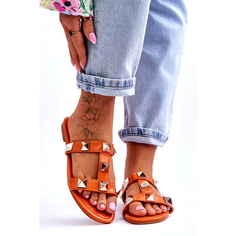 Damenflip -Flip -Flops mit großen Stollen Orange 1