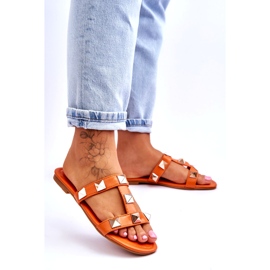 Damenflip -Flip -Flops mit großen Stollen Orange 4