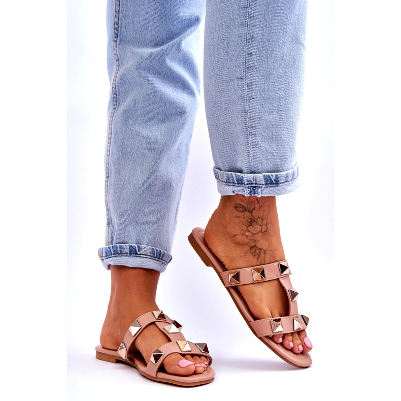 Damenschuhe mit großen Nacktstollen rosa 5