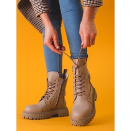 Beigefarbene Ledertaschen von Shelovet für Damen 1