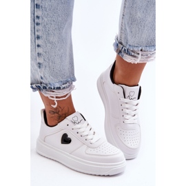 FJ1 Klassische Sportschuhe mit Herz-Schwarz-Weiß-Amore 1