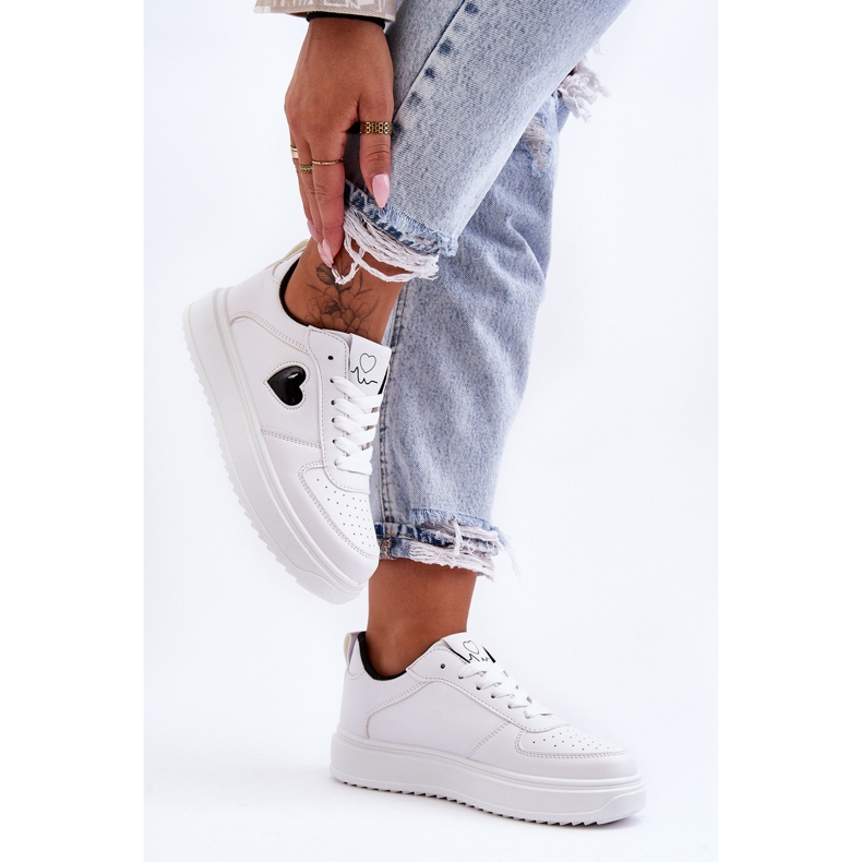 FJ1 Klassische Sportschuhe mit Herz-Schwarz-Weiß-Amore 2