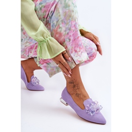 PS1 Damen-Loafer mit verzierten flachen Absätzen in Lila von Sloane 2