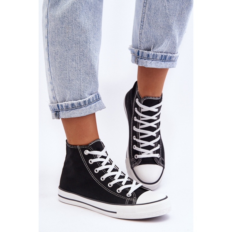 FR1 Klassische High-Top-Sneaker für Damen in Schwarz und Weiß von Remos 1