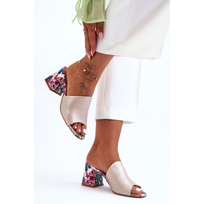 Lewski Shoes Damen Leder High Heels Leski Shoes 3209/K Perlbeige 1