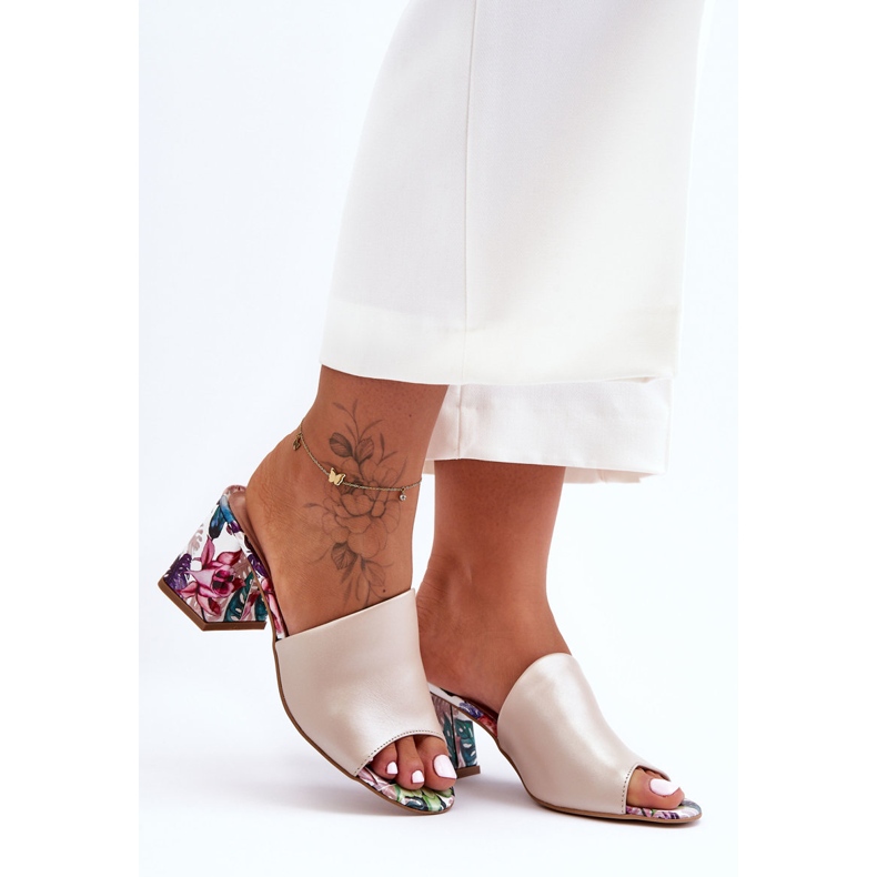 Lewski Shoes Damen Leder High Heels Leski Shoes 3209/K Perlbeige 2