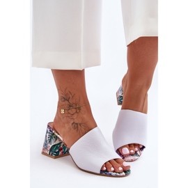 Lewski Shoes Damen Leder High Heels Leski Shoes 3209/K Weiß 1