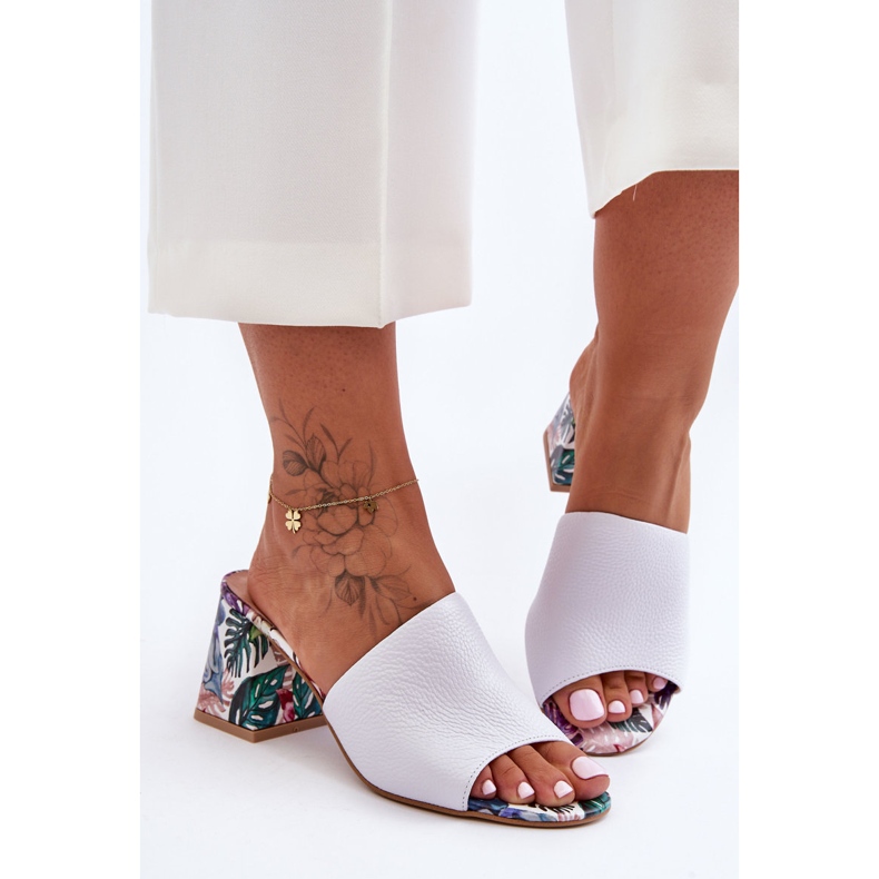 Lewski Shoes Damen Leder High Heels Leski Shoes 3209/K Weiß 1