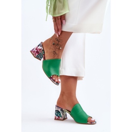 Lewski Shoes Damen Leder High Heels Leski Shoes 3209/K Grün 1