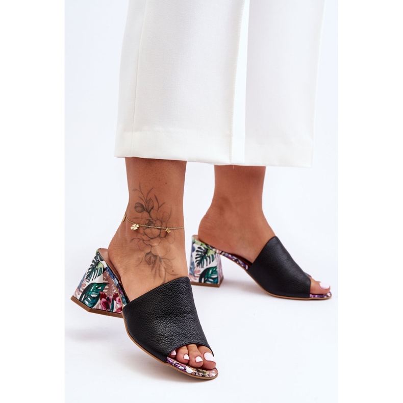 Lewski Shoes Damen Leder High Heels Leski Shoes 3209/K Schwarz 1