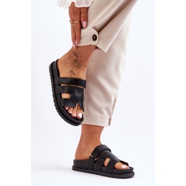 Klassische schwarze Molie-Hausschuhe für Damen 2