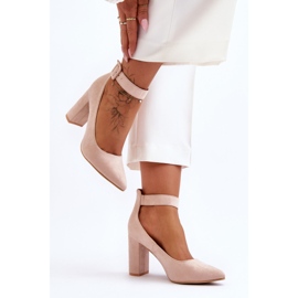 Elegante Wildleder-Pumps Beige Gloria 2
