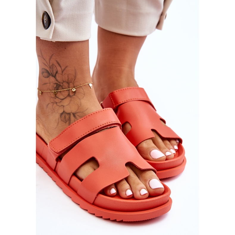 Klassische Damensandalen Orange Molie 2