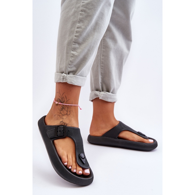 Damen-Flip-Flops aus Schaumstoff, Schwarz, Apollo 2