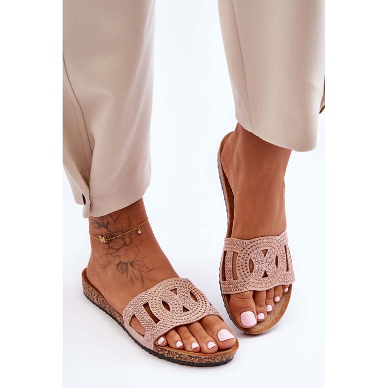 Damen-Slipper mit Nieten, Pink Evelins rosa 1