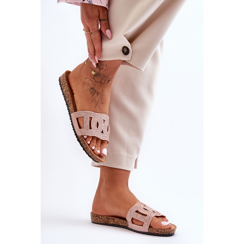 Damen-Slipper mit Nieten, Pink Evelins rosa 2