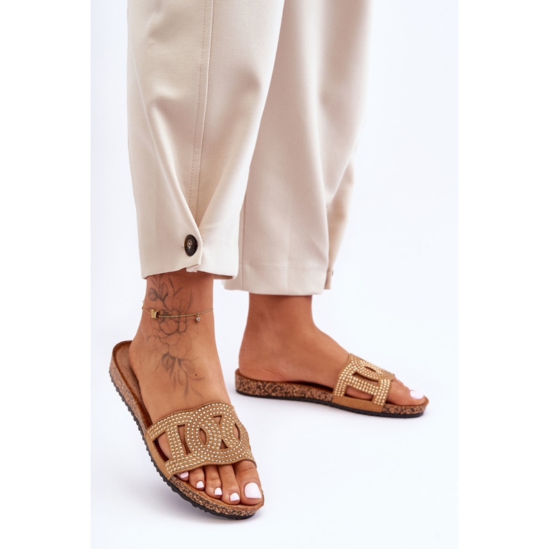 Damen-Slipper mit Nieten, Braun, Evelins 2